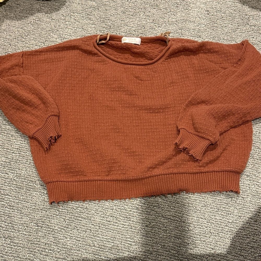 Women's Terracotta Knit Sweater by Leela and lavender